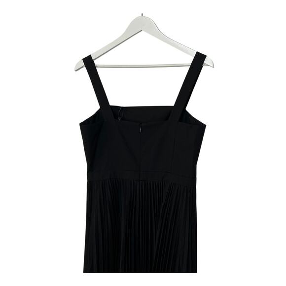 THEORY WOMENS SIZE 6 SLEEVELESS PLEATED VOLUME POPLIN MIDI DRESS BLACK NEW - Picture 10 of 14